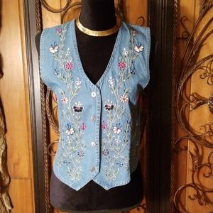 Embellished Denim Vest by TonTrumBlues